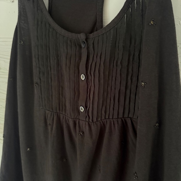 Aerie | Size Large | Charcoal Grey Button Front Tank - Picture 3 of 4